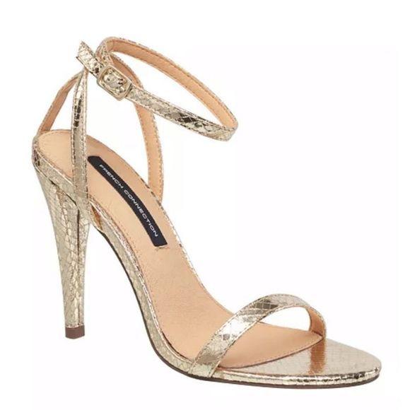 French Connection Gold Heels - Picture 1 of 7